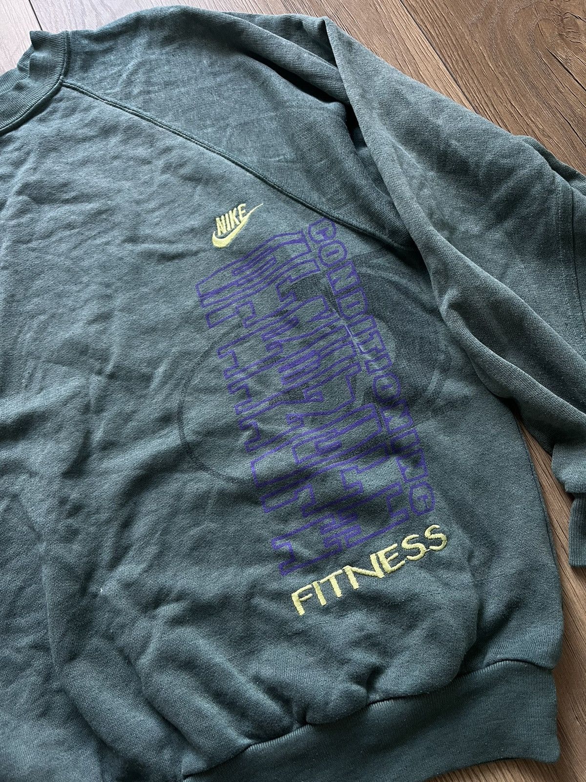 Nike × Vintage 💥 Rare 80’s Nike Vintage y2k Oversized Ice Green Sweatshirt Size S / US 4 / IT 40 - 2 Thumbnail