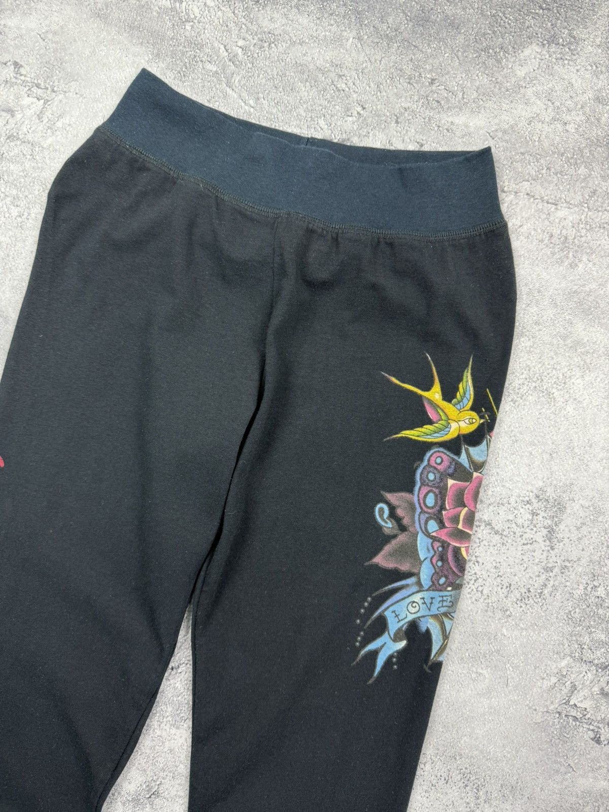 Ed Hardy Ed Hardy by Christian Audigier Black Leggings Y2K Steetwear Size 26" / US 2 / IT 38 - 8 Thumbnail
