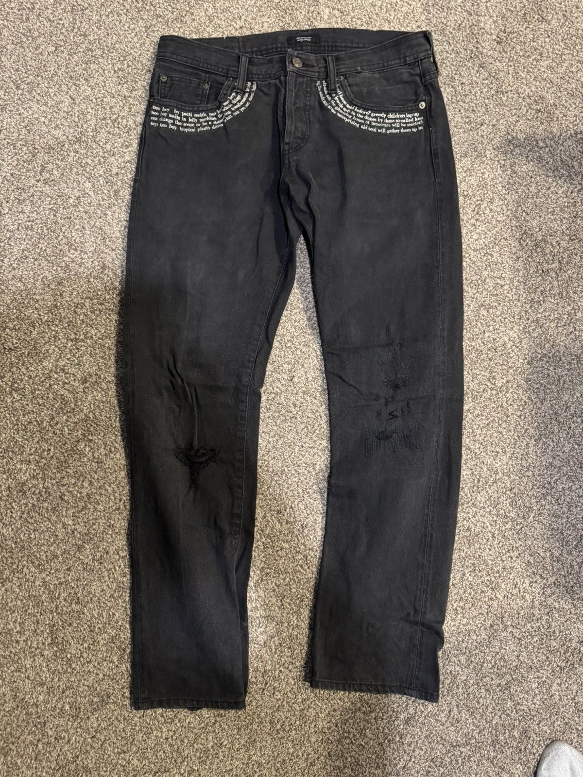 Undercover Undercover SS09 Neoboy “Poem” Denim BLACK Size US 34 / EU 50 - 1 Thumbnail