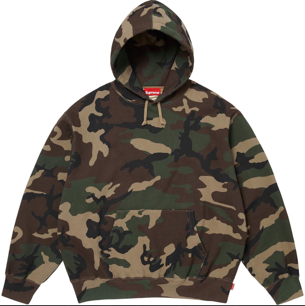 Supreme Supreme Satin Appliqué Hooded Sweatshirt Woodland Camo XL Size US XL / EU 56 / 4 - 2 Thumbnail