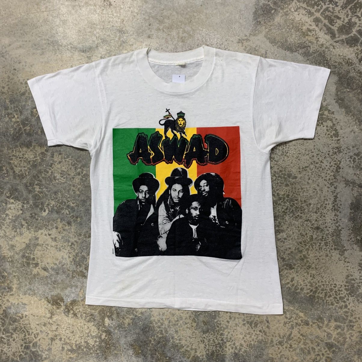 Band Tees × Vintage Vintage 80s ASWAD Reggae Band Tee Size US S / EU 44-46 / 1 - 1 Thumbnail