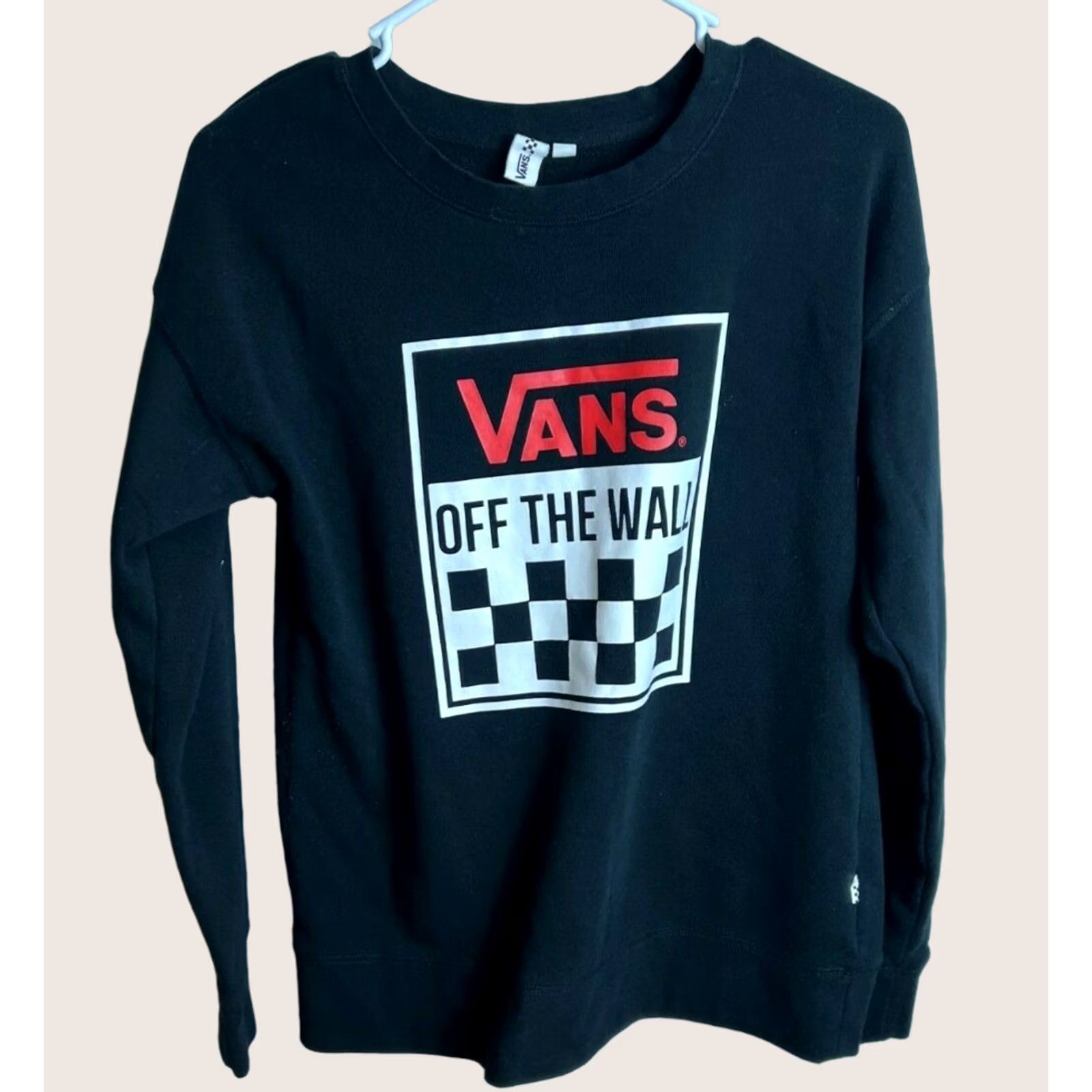 Vans VANS Off the Wall Men Sweatshirt Small Black Logo Crew Neck Pullover Cotton Blend" Size US S / EU 44-46 / 1 - 1 Thumbnail