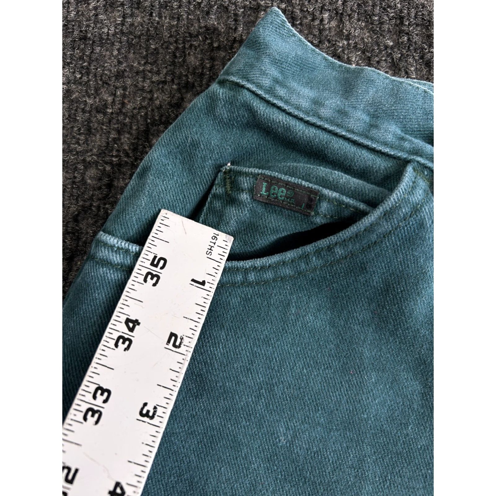 Lee VINTAGE Lee Jeans 12 Green Hi Rise Mom 80s 90s Made in USA Size 34" / US 12 / IT 48 - 4 Thumbnail