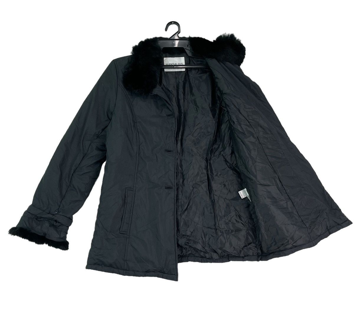 Kansai Yamamoto Vtg 90s Kansai Bis by Kansai Yamamoto fur trim down jacket Size M / US 6-8 / IT 42-44 - 2 Thumbnail