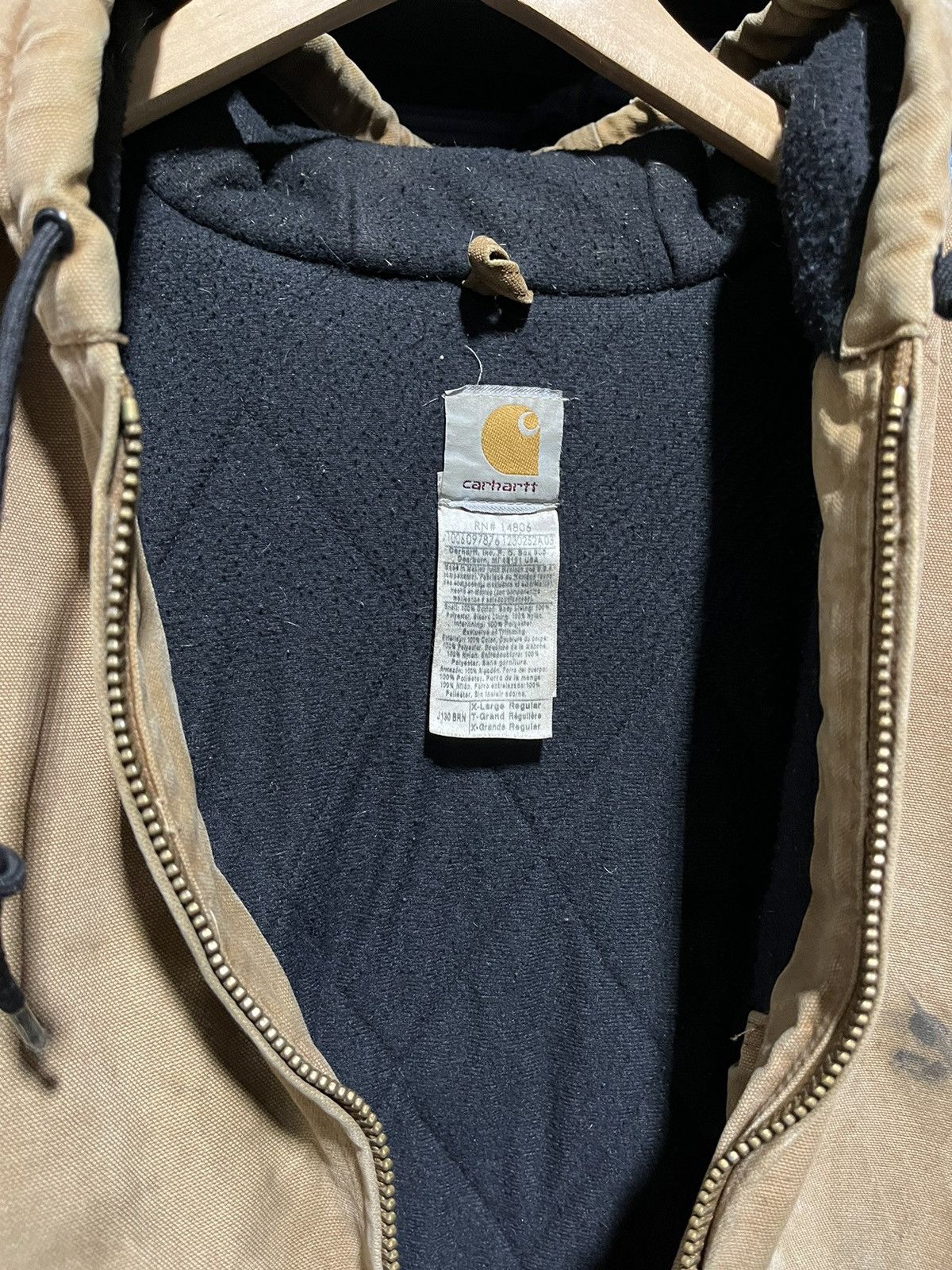 Carhartt × Vintage Crazy Vintage Thrashed Carhartt Hooded Jacket Faded Workwear Size US XL / EU 56 / 4 - 8 Thumbnail