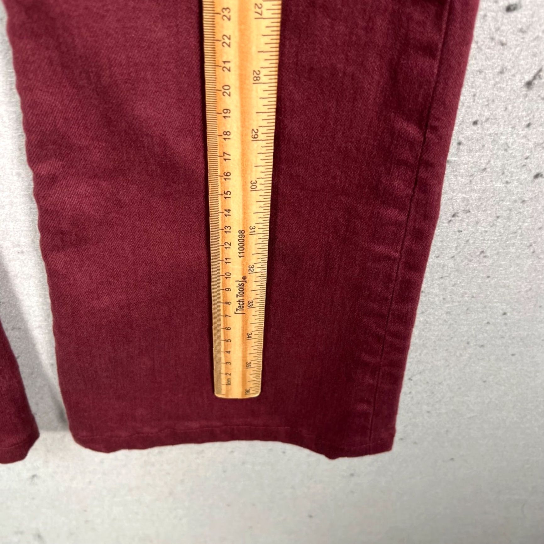 Veronica Beard VERONICA BEARD Womens 25 High Rise Beverly Skinny Flare Jeans Burgundy Red Denim 5-Pocket Slim Vintage No? Size 42" / US 20 - 6 Thumbnail