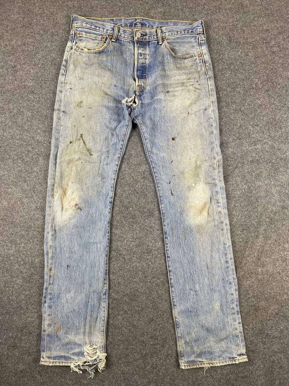 Levi's levis 501 dirty distressed denim Size US 36 / EU 52 - 8 Thumbnail