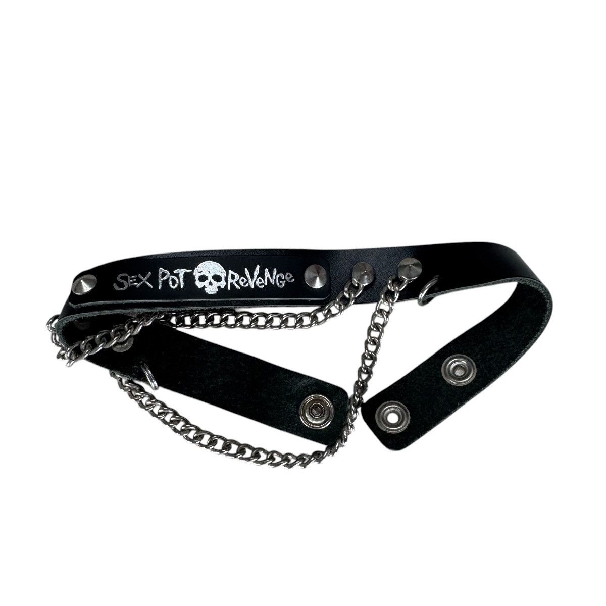 Sex Pot ReVeNGe 🌟SEX POT REVENGE SKULL GRAFFITI LEATHER WRISTBAND Size ONE SIZE - 6 Thumbnail