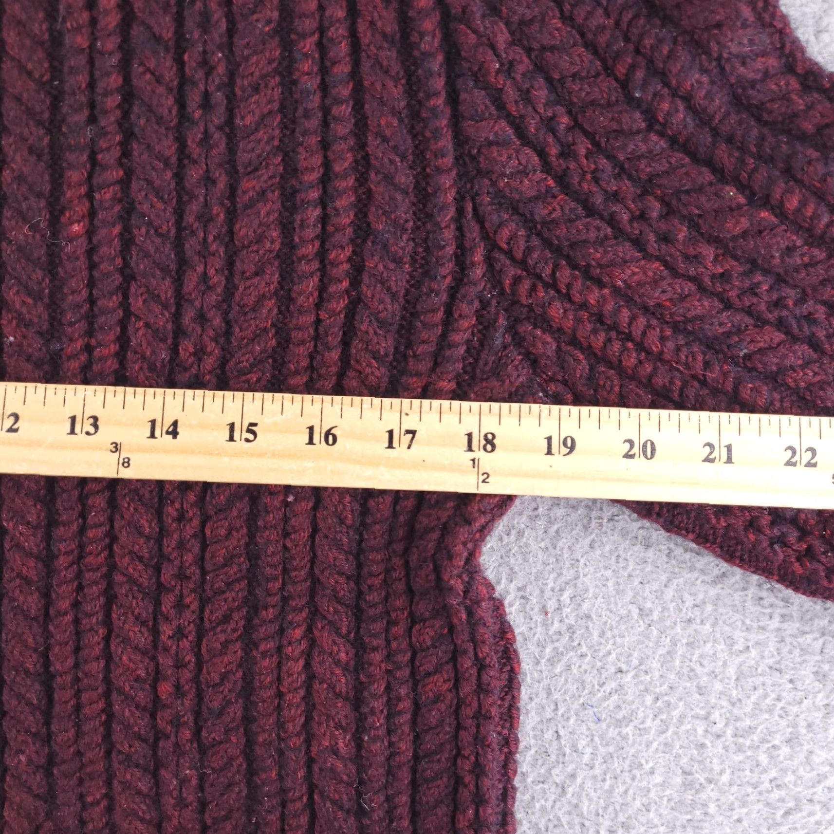 Vintage VINTAGE Wool Sweater Womens Small Red Thick Chunky-Knit Cardigan Size S / US 4 / IT 40 - 4 Thumbnail
