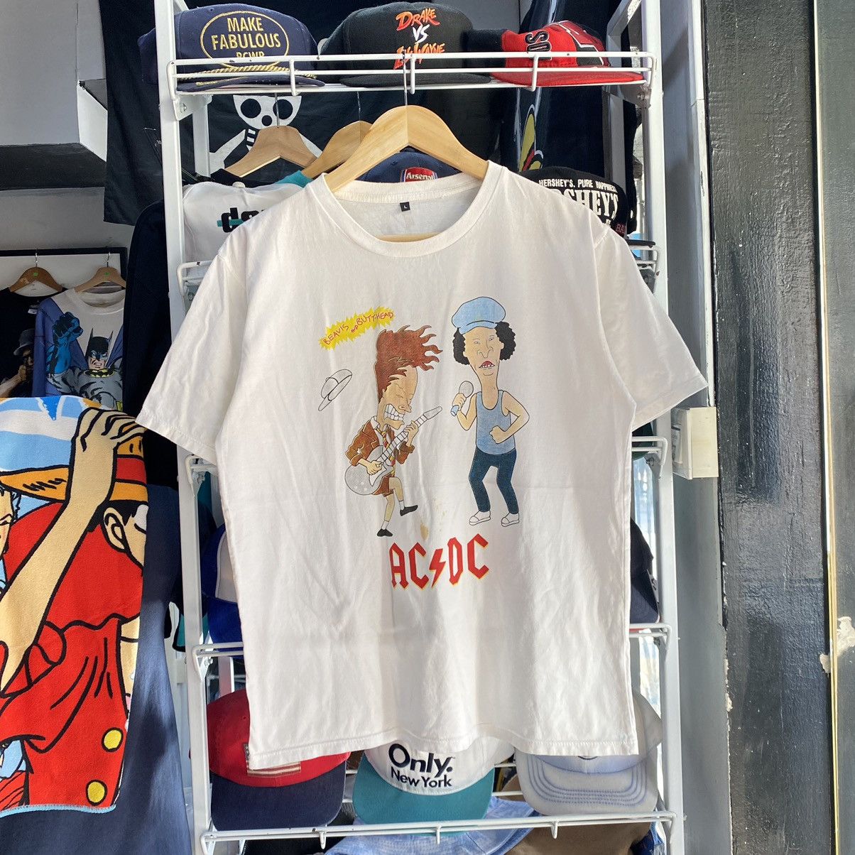 image of Acdc Beavis And Butthead in White, Men's (Size Large)