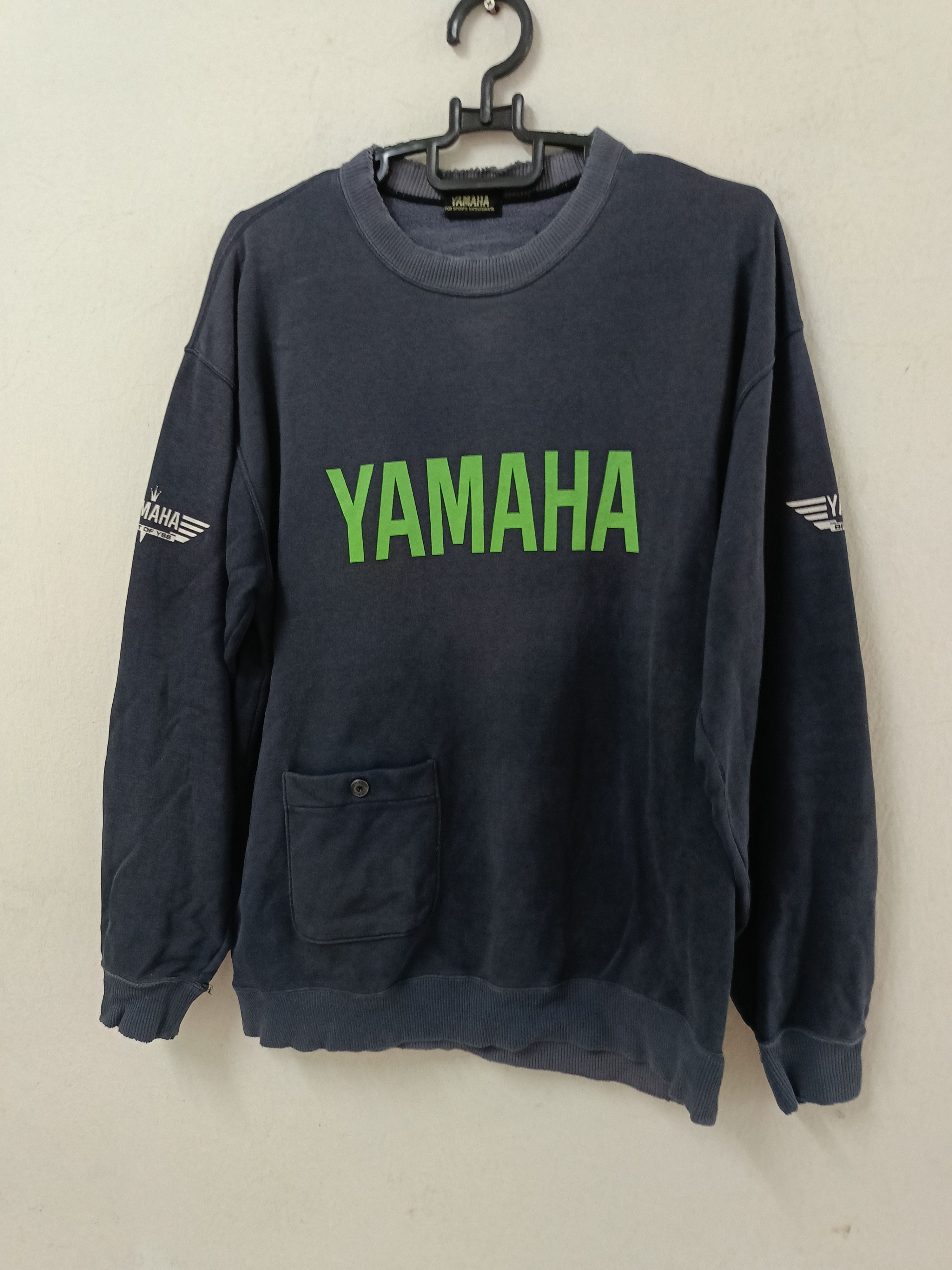 Vintage × Yamaha Vintage Yamaha Distressed Spell out Single pocket Sweater Size US M / EU 48-50 / 2 - 1 Thumbnail