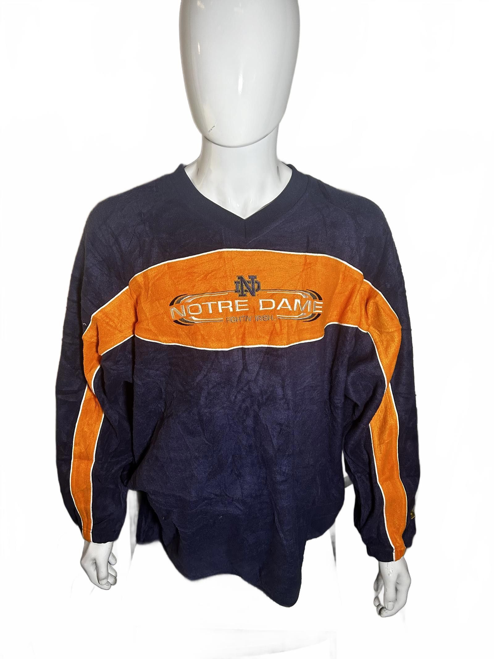 Designer Vintage Notre Dame Crewneck Sweatshirt - Navy & Orange Size US XL / EU 56 / 4 - 1 Thumbnail