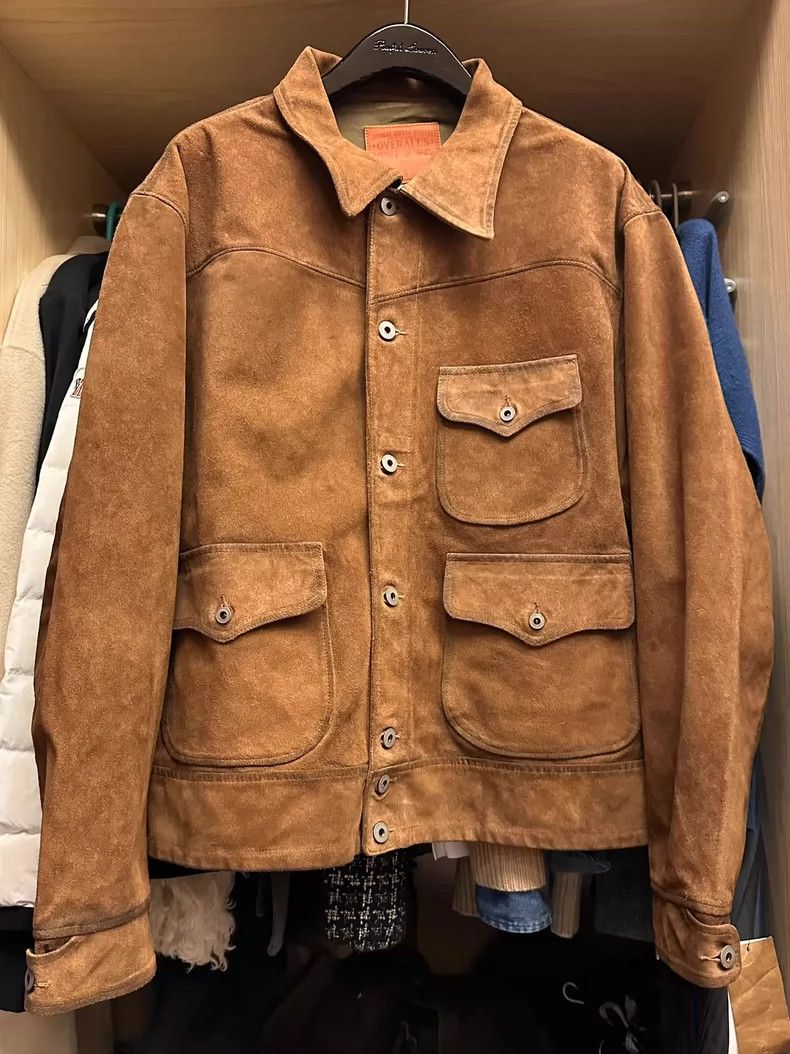 RRL Ralph Lauren RRL Ralph Lauren New retro deep khaki cowhide suede leathe Size US XXL / EU 58 / 5 - 1 Thumbnail