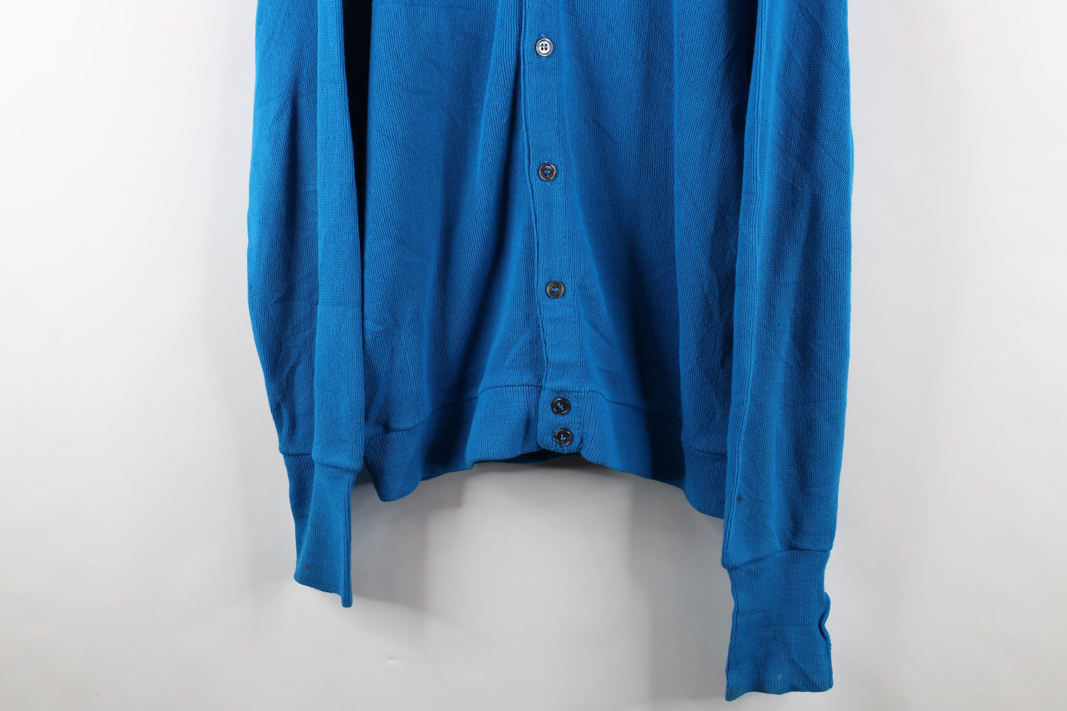 Vintage Vintage 70s 80s Streetwear Knit Cardigan Sweater Blue USA Size US XL / EU 56 / 4 - 3 Thumbnail