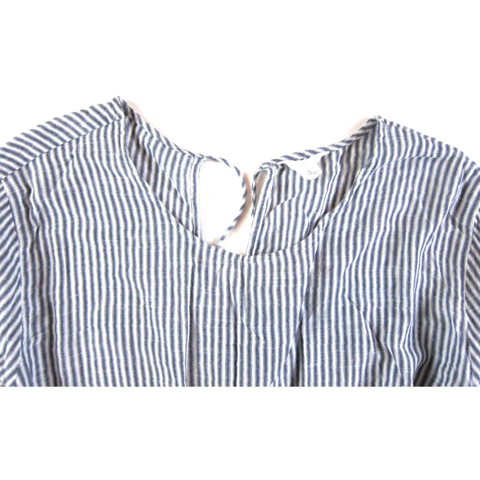 Vintage CASLON Blouse Tunic Women 1X Blue White Stripe Pink Embroidered Floral Casual Sleeves 3/4 Cotton Tunic Peasant Size XL / US 12-14 / IT 48-50 - 4 Thumbnail