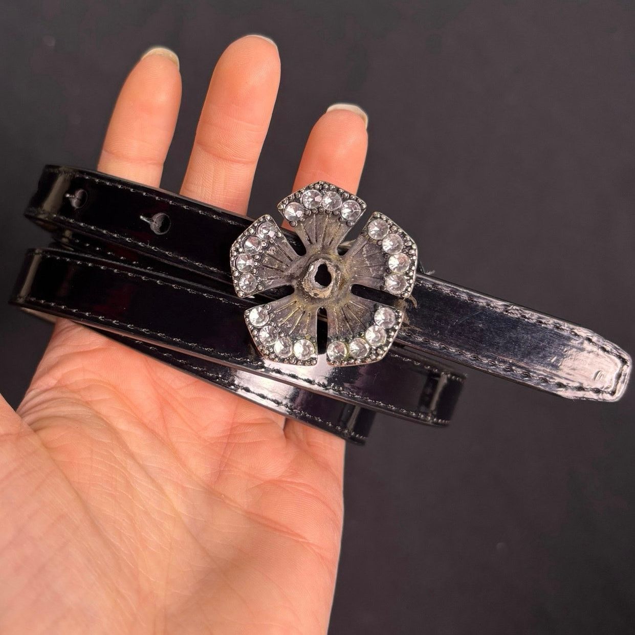 Other Black Rhinestone Flower Belt Size ONE SIZE - 1 Thumbnail