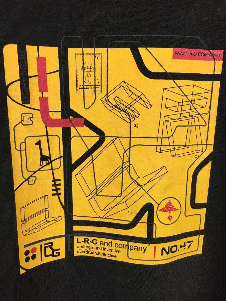 LRG Vtg 90s OG LRG Lifted Research Group Technical Schematic Tee Size US L / EU 52-54 / 3 - 6 Thumbnail