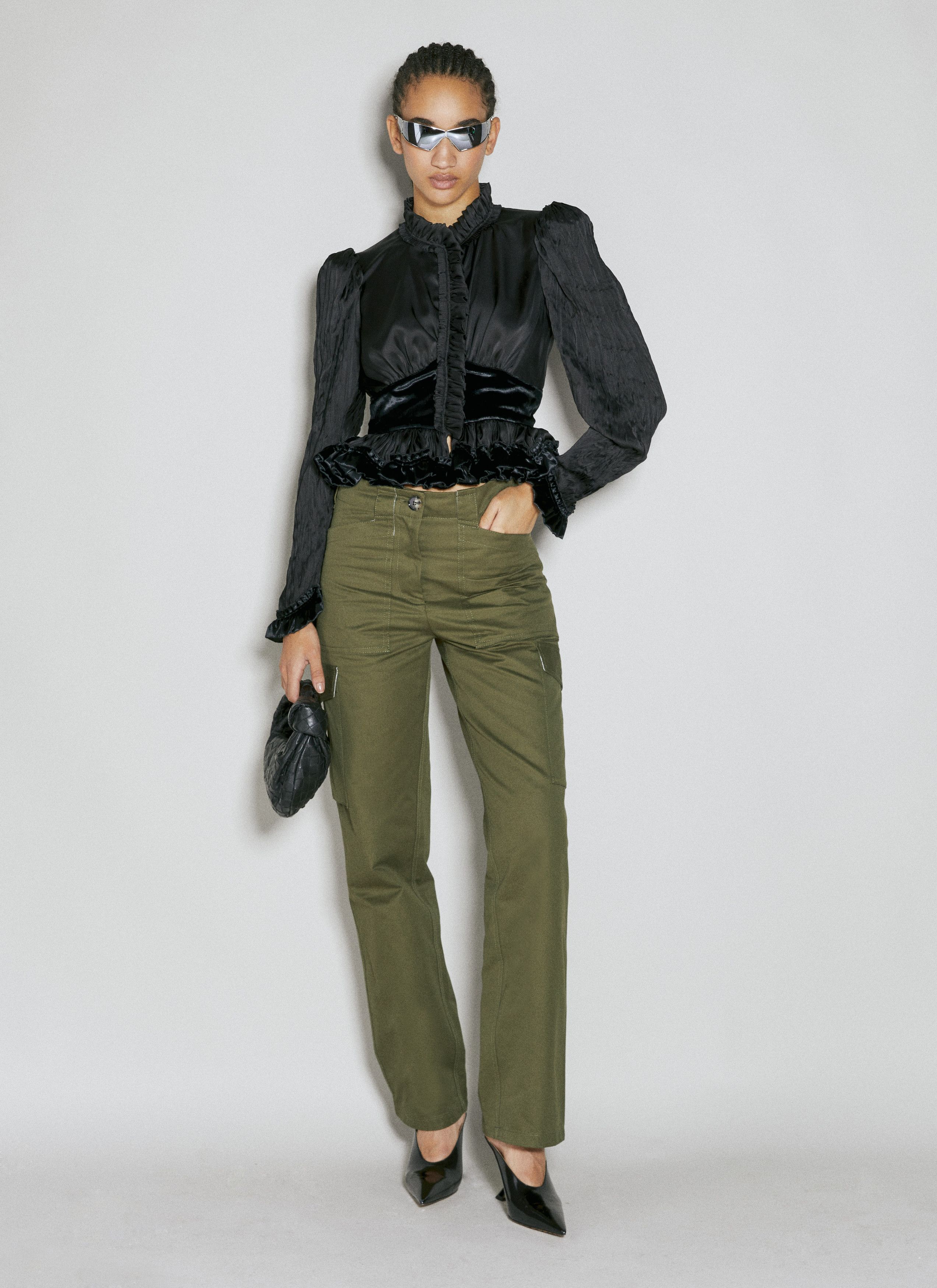 Paco Rabanne Twill Cargo Pants Size 27" / US 4 / IT 40 - 1 Thumbnail