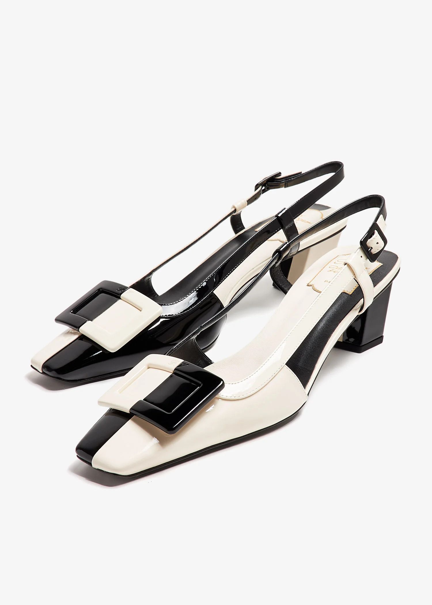 Roger Vivier o1s22i1n0325 Two-tone Patent Leather Slingback Pumps Size US 7 / IT 37 - 5 Thumbnail