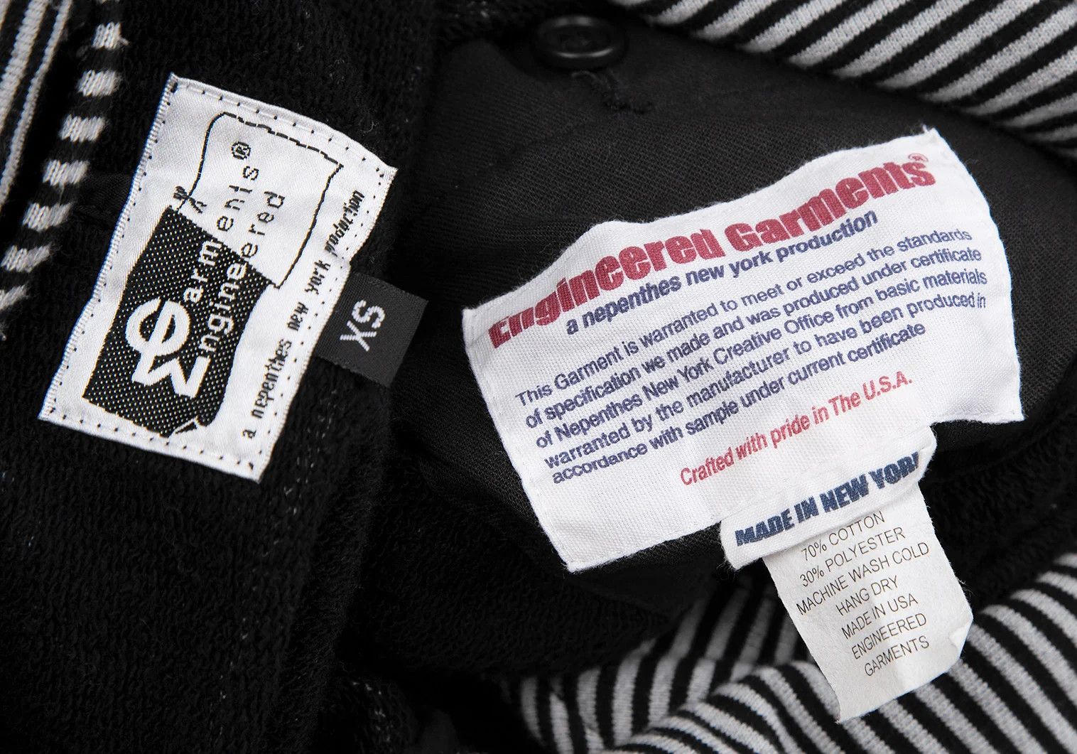 Engineered Garments Cotton-Polyester Striped Sweat Jacket in Gray and Black, XS Size US XS / EU 42 / 0 - 17 Thumbnail