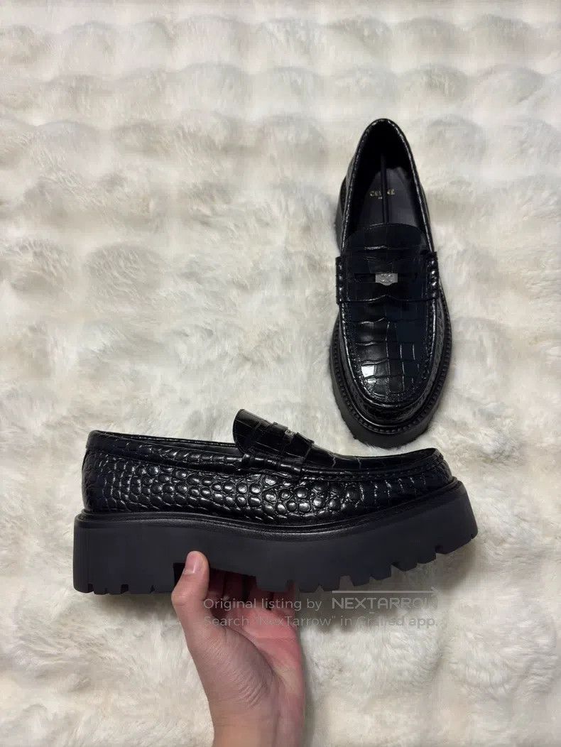 Celine CELINE Crocodile Embossed Triumph Loafers Size US 10 / EU 43 - 7 Thumbnail