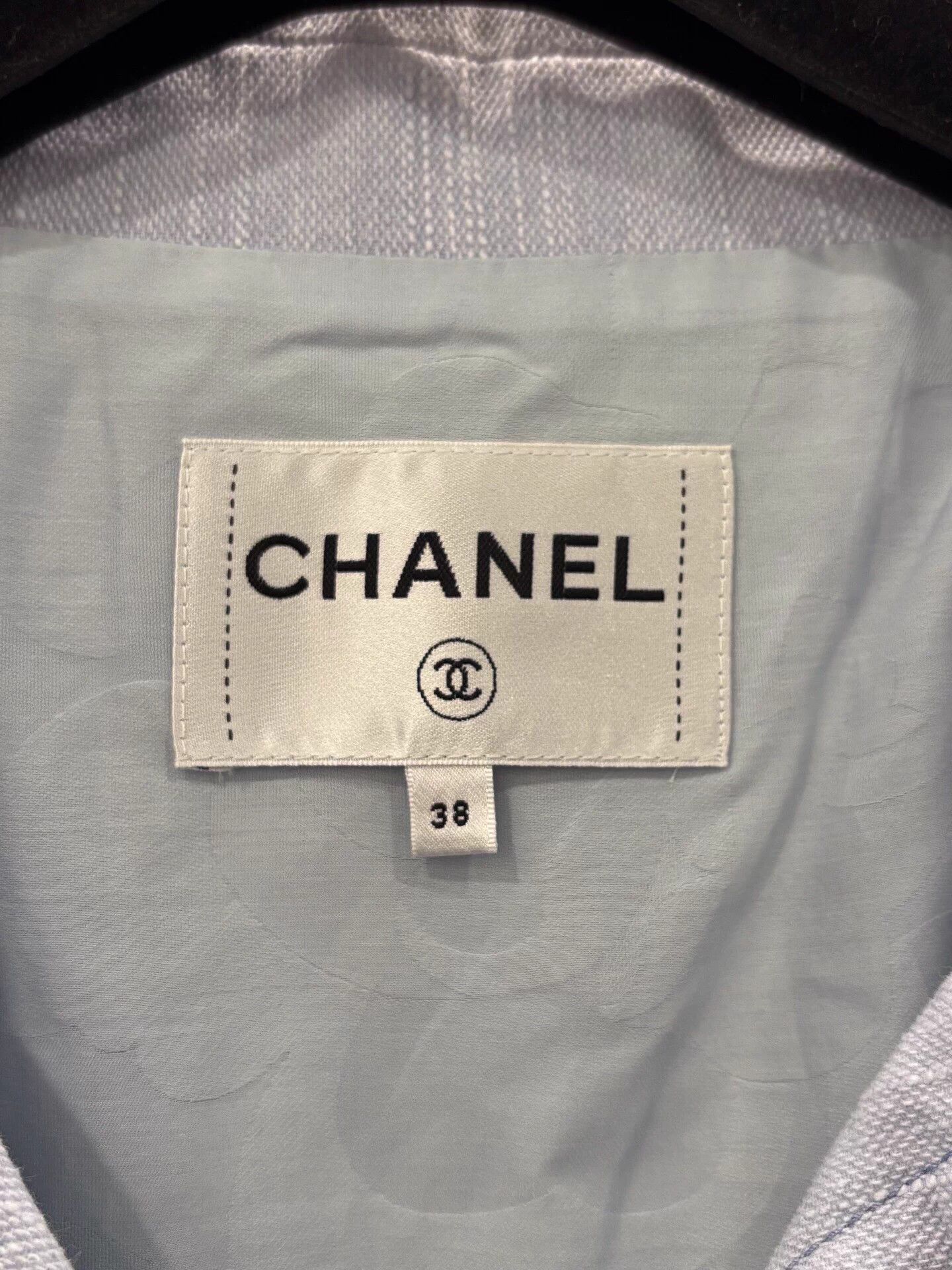 Chanel Chanel Mist Blue Asym CC Crystal Button Jacket Women's 38 Size S / US 4 / IT 40 - 6 Thumbnail