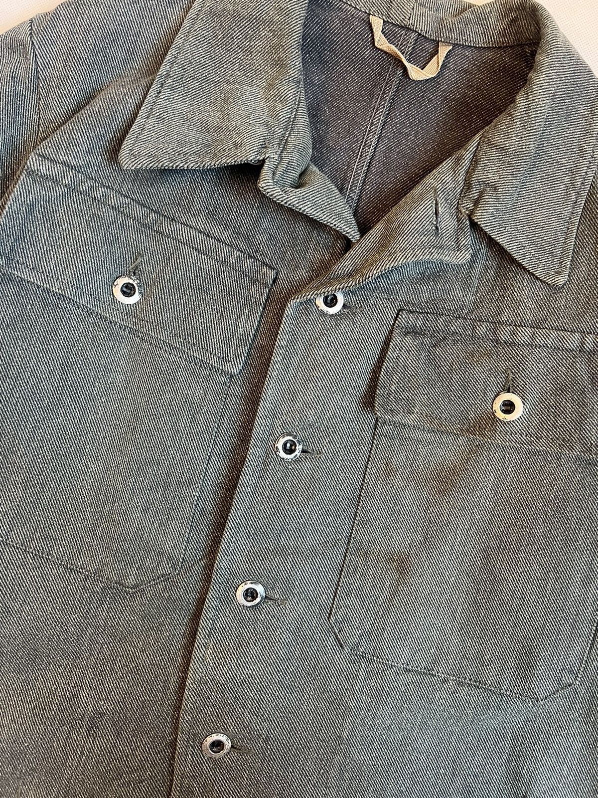Vintage 50's Swedish Army Military Heavy Denim Work Jacket Size US L / EU 52-54 / 3 - 3 Thumbnail