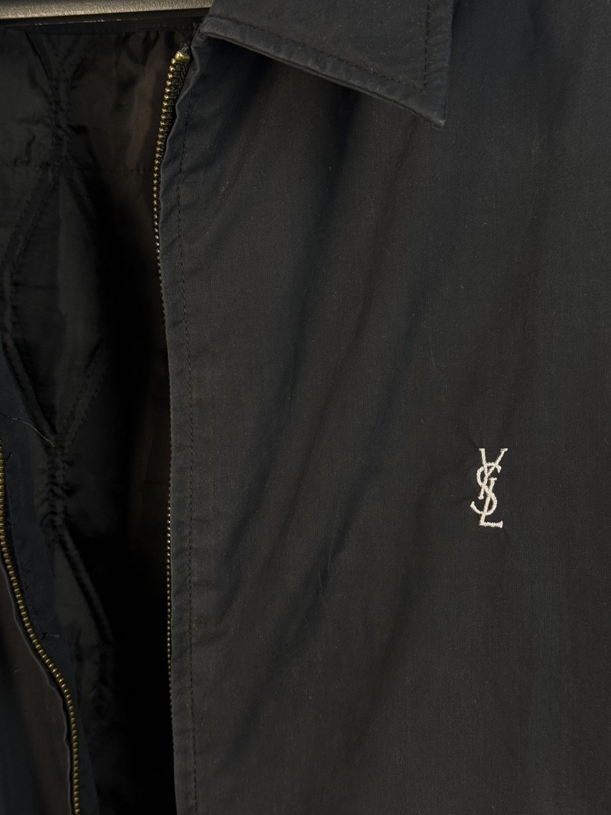 Yves Saint Laurent Black Warm YSL Jacket Bomber Zip Up Collar Vintage Logo y2k Size US XXL / EU 58 / 5 - 22 Thumbnail
