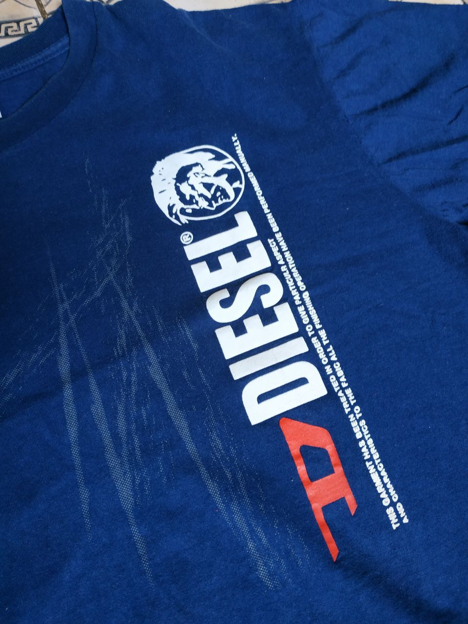 Diesel Vintage Diesel Only The Brave Vertical Logo Tee Blue XL Size US XL / EU 56 / 4 - 10 Thumbnail