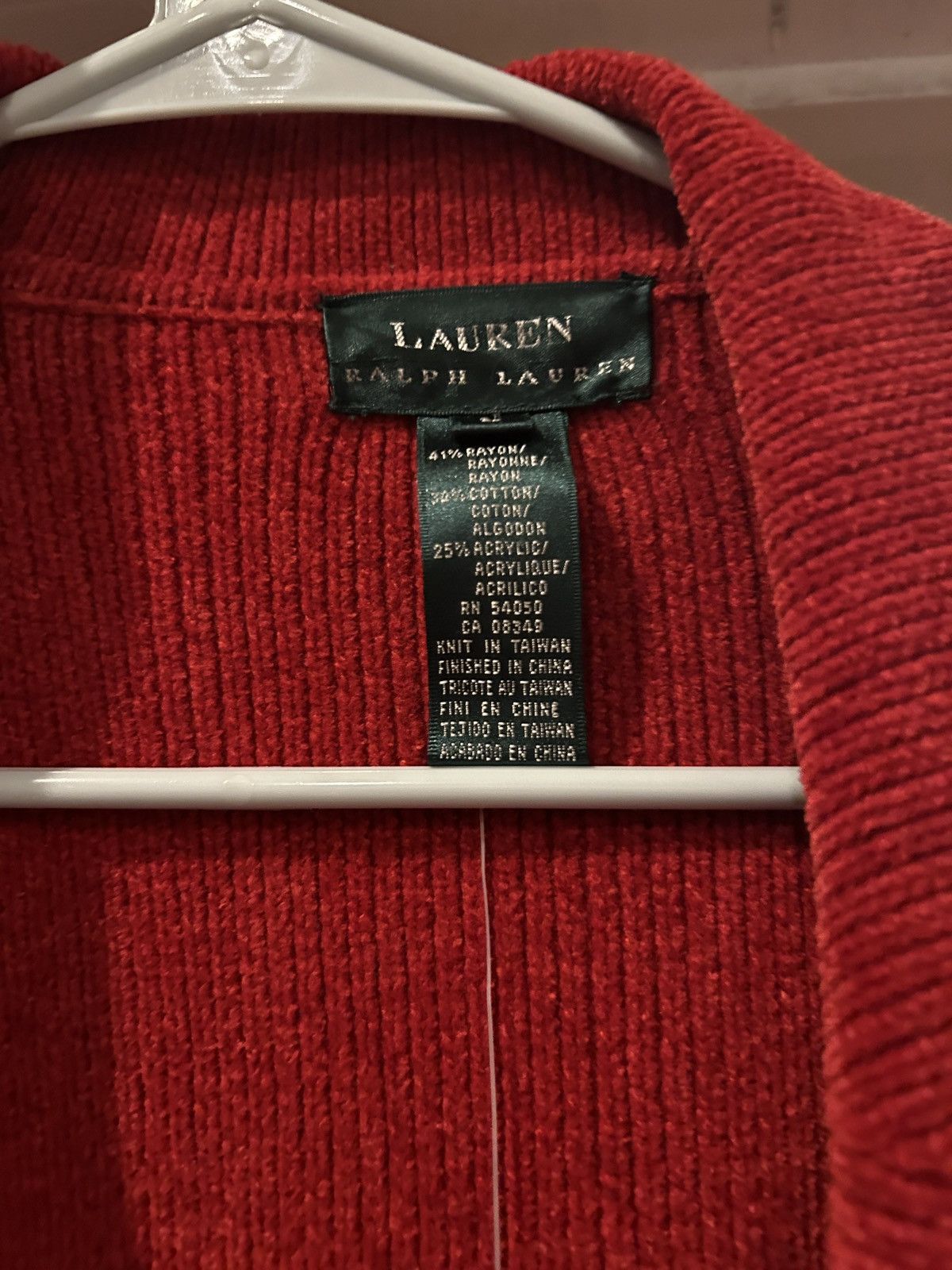 Ralph Lauren Vintage Lauren Ralph Lauren Red Cardigan Size L / US 10 / IT 46 - 2 Thumbnail