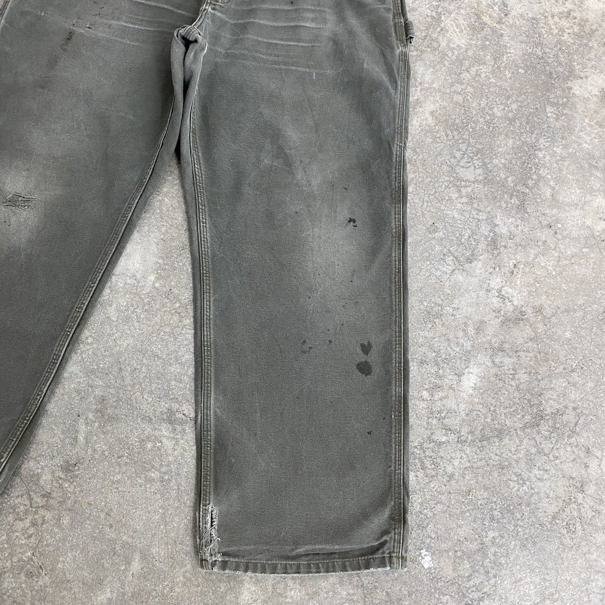 Carhartt VTG Carhartt Faded Moss Green Ripped Carpenter Pants Size US 37 - 10 Thumbnail