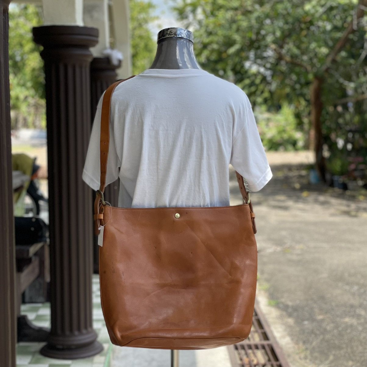Japanese Brand Tideway Japan Full Leather Oversized Crossbody Size ONE SIZE - 2 Thumbnail