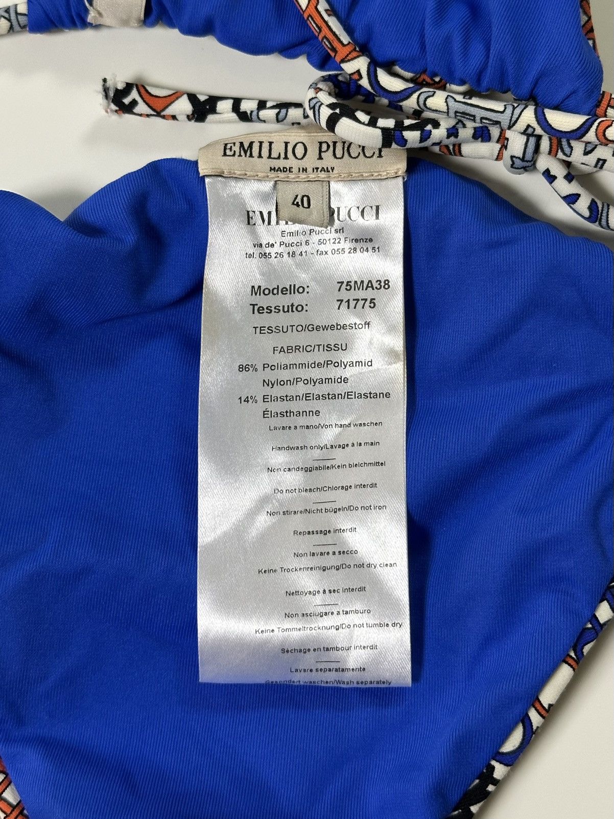 Emilio Pucci EMILIO PUCCI Resort 2017 Logo Print String Bikini Size M / US 6-8 / IT 42-44 - 6 Thumbnail