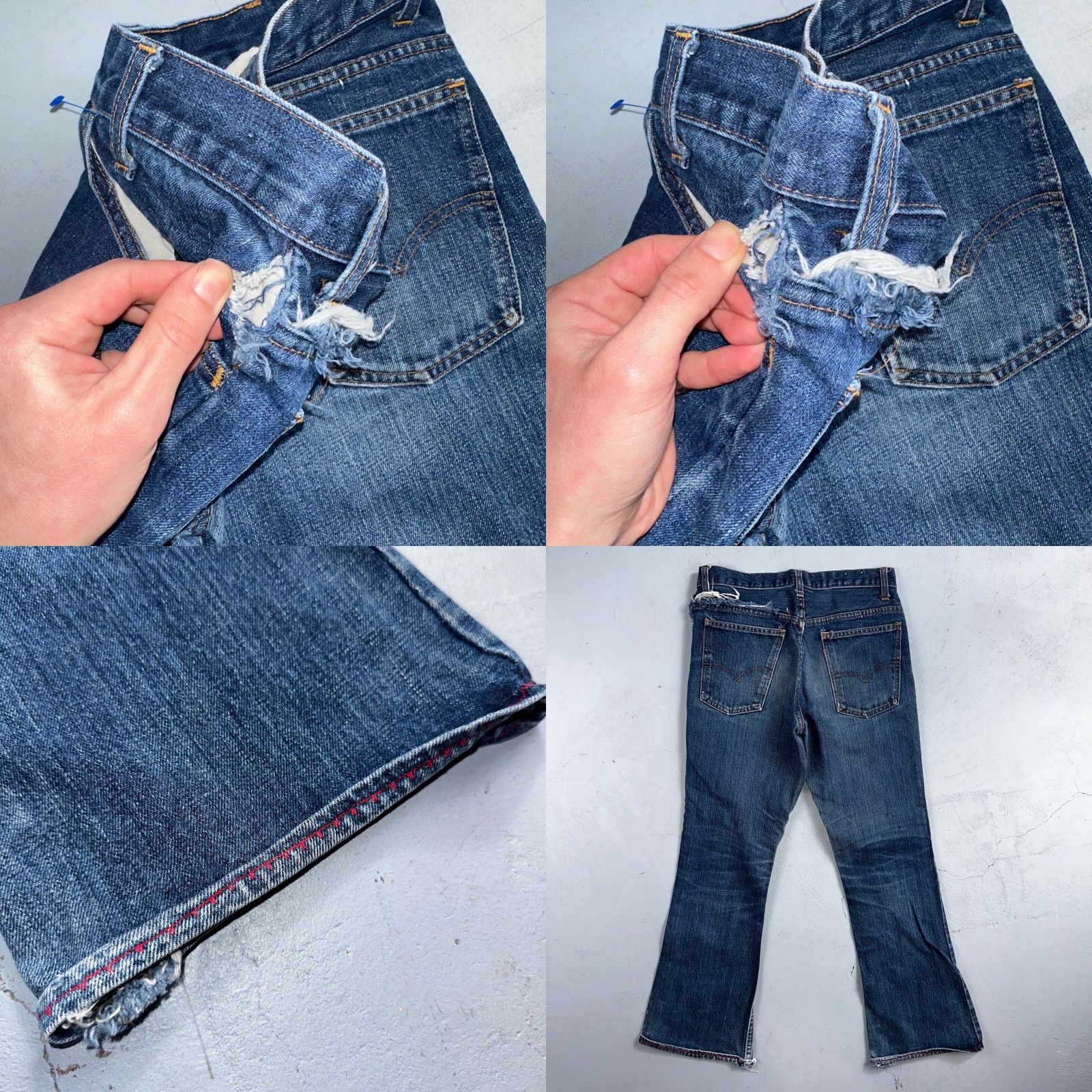 Levi's VINTAGE Levi's 746 70s USA Orange Tab Bootcut Flare Jeans 29x26 Blue Bell Bottom Size US 29 - 11 Thumbnail