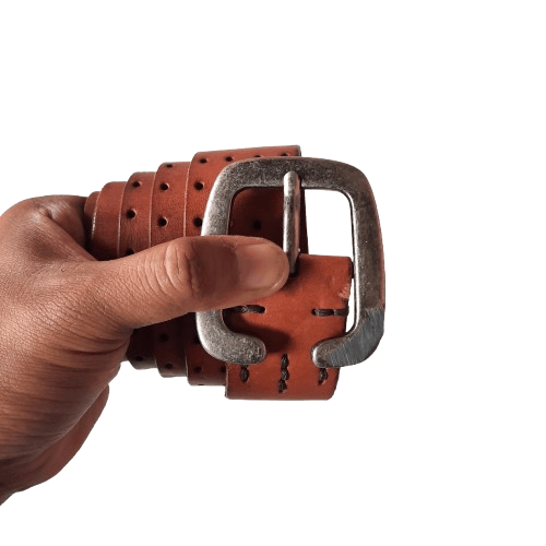 14Th Addiction Back Number Japan Garrison Crafted Leather Belt in Brown, Men’s