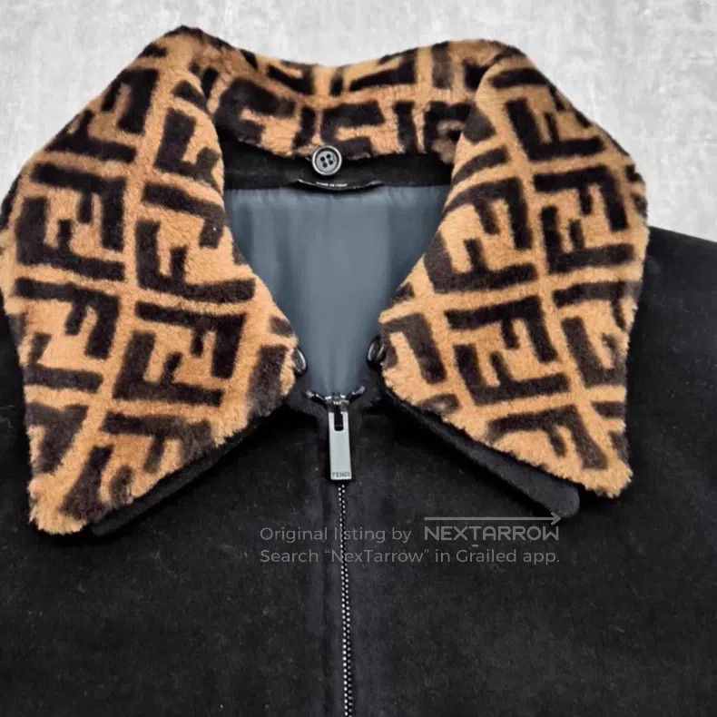 Fendi Fendi Fur Collar Logo Wool Jacket Size US M / EU 48-50 / 2 - 2 Thumbnail