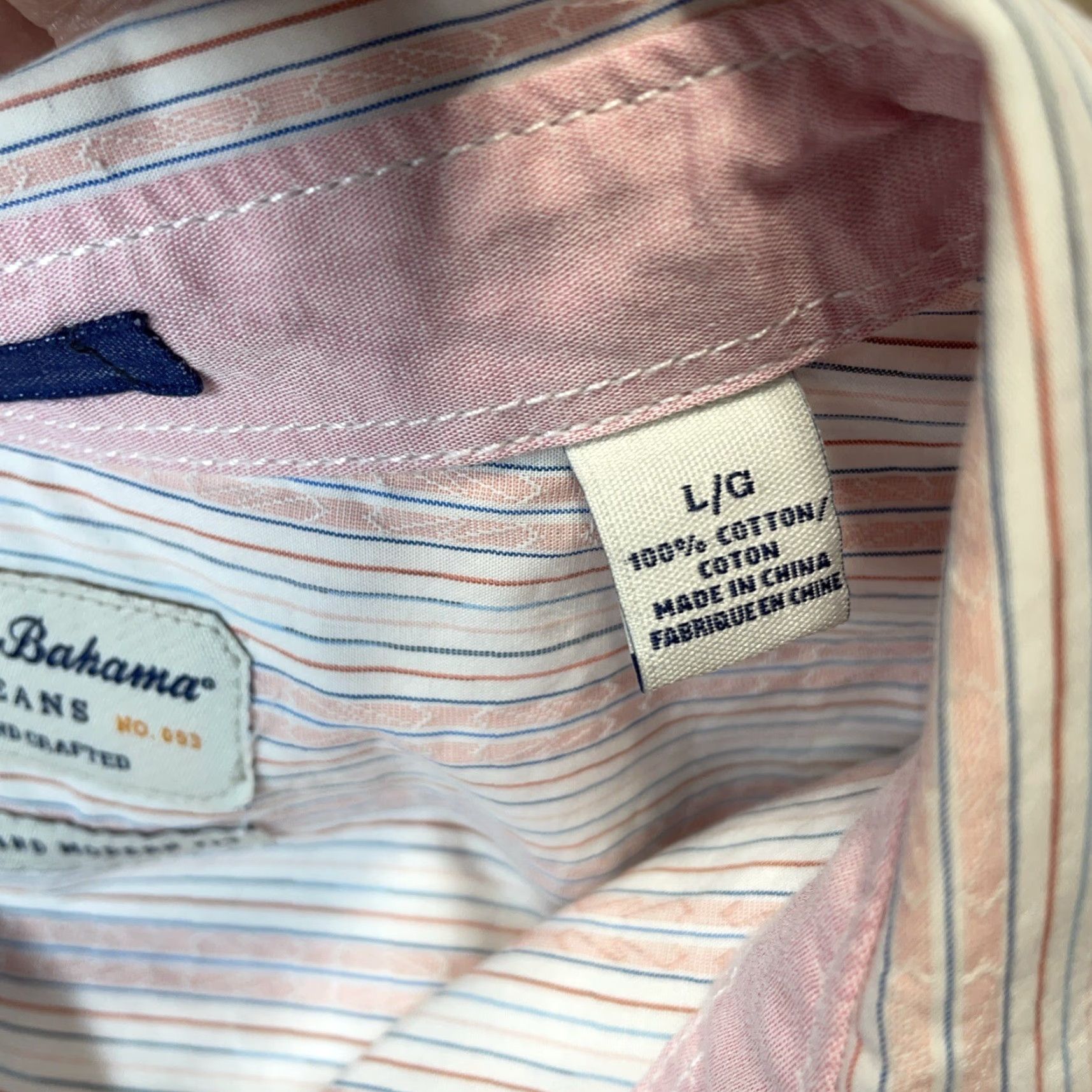 Tommy Bahama VINTAGE Tommy Bahama Men’s Button-Up Shirt Long Sleeve Size Large White Pink Striped Size US L / EU 52-54 / 3 - 3 Thumbnail