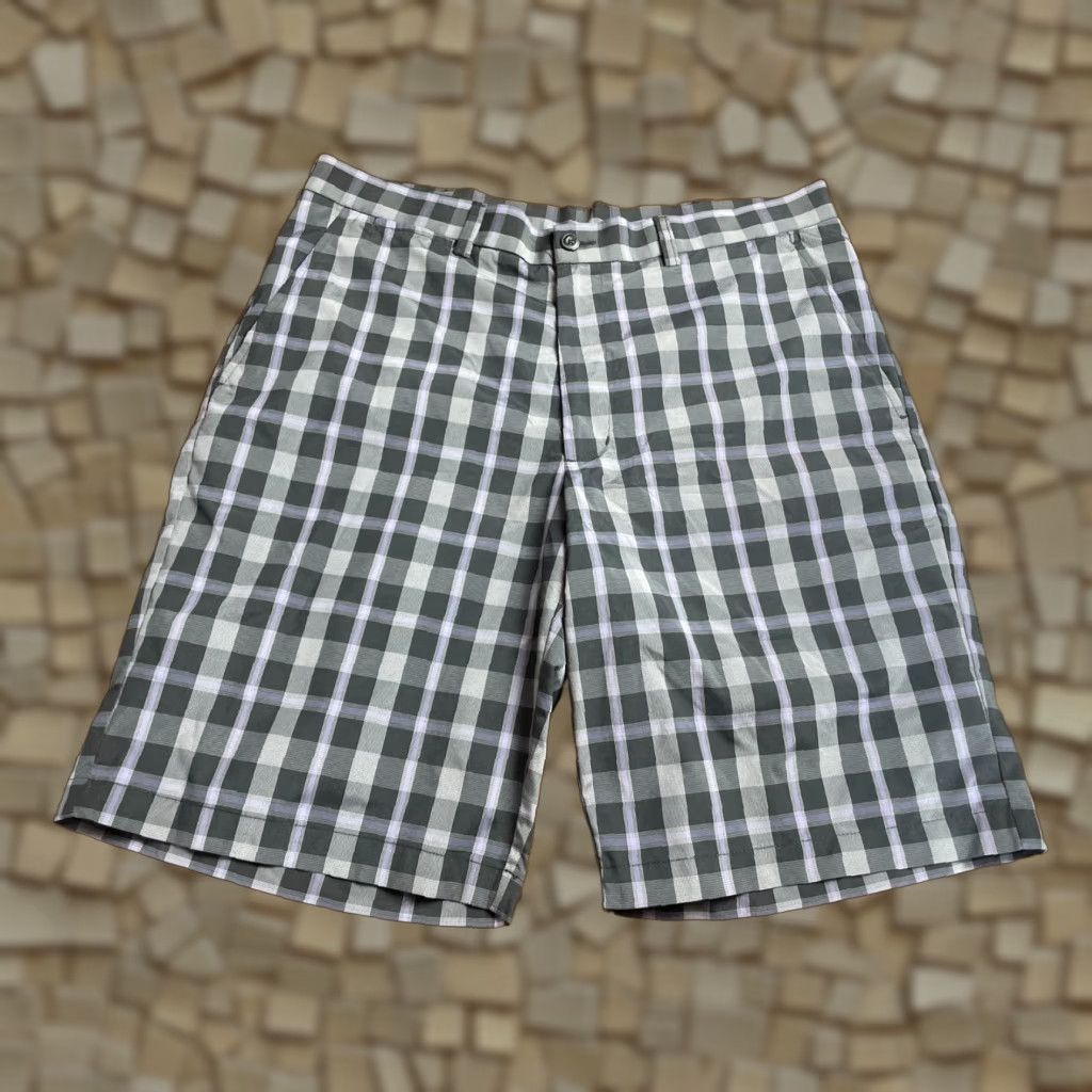 Hogan Ben Hogan Shorts Mens 37 Black Gray Purple Casual Pockets Performance Chino Shorts Size US 37 - 1 Thumbnail