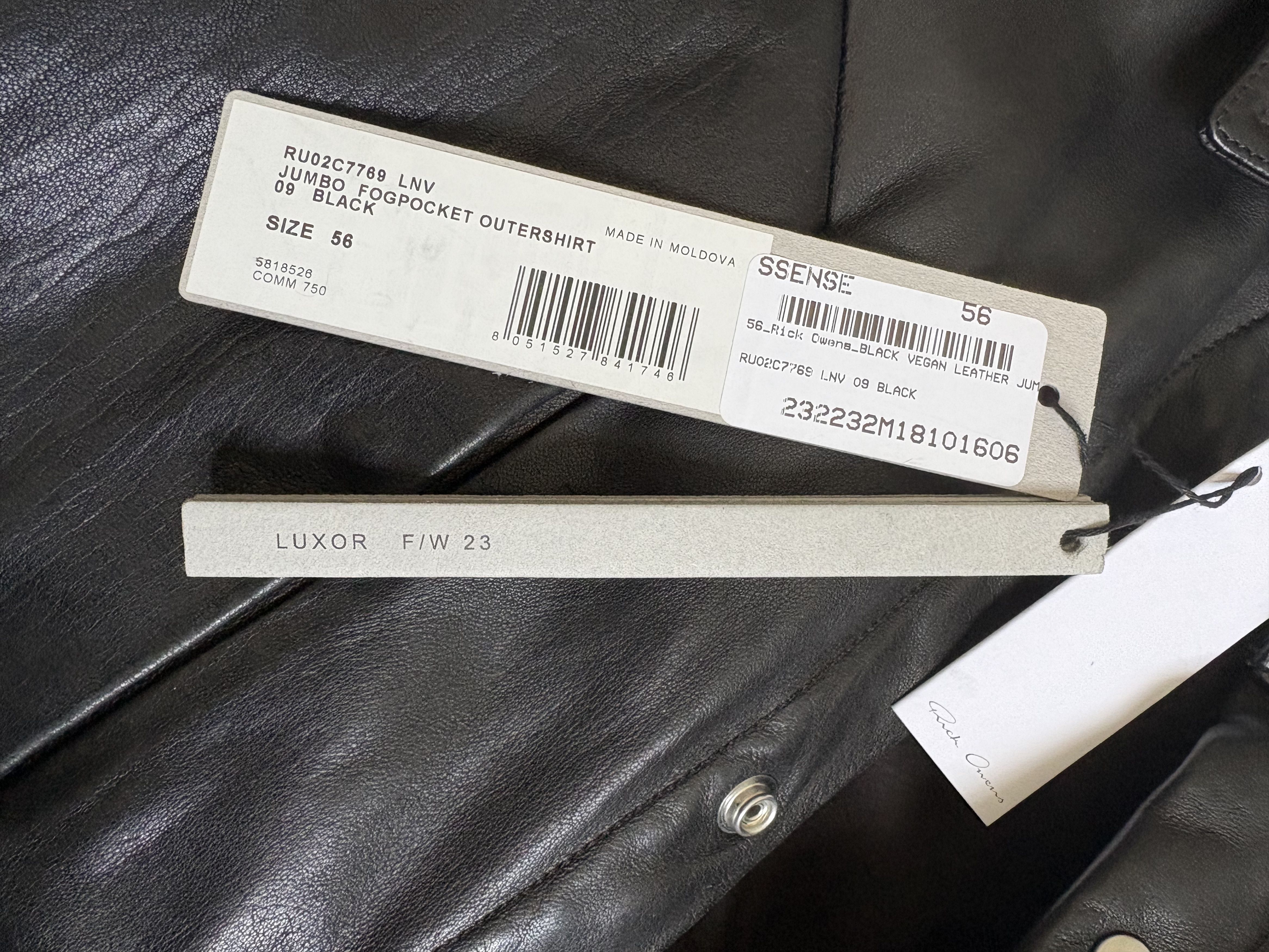 Rick Owens Rick Owens Padded leather “Fog Pocket” overshirt. Size US XL / EU 56 / 4 - 12 Thumbnail