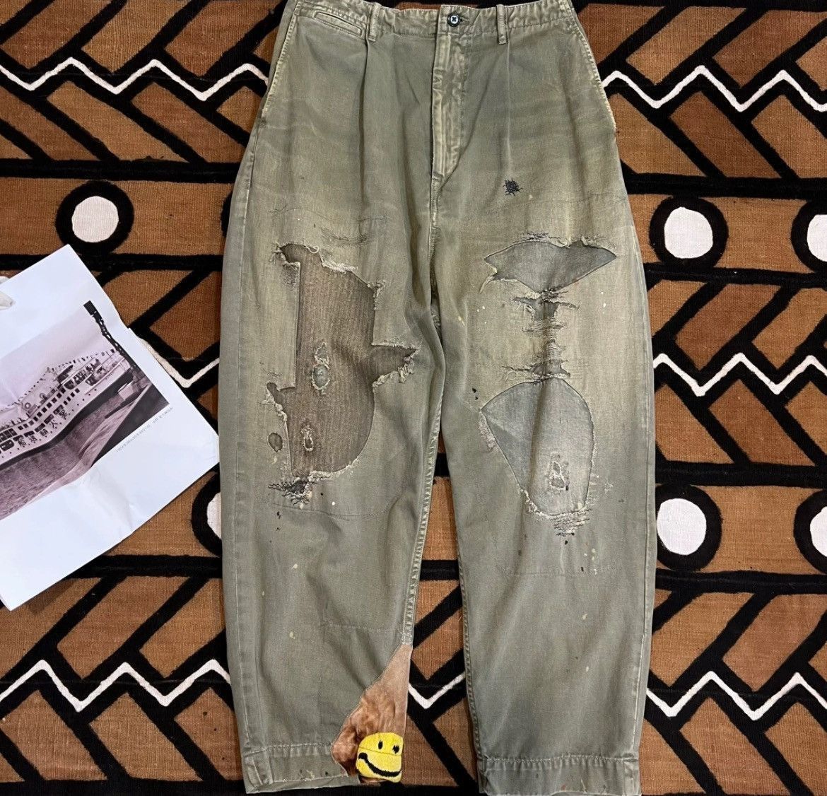 Kapital Kapital Erosive Smiley Pants - DMC-2508 Size US 32 / EU 48 - 1 Thumbnail