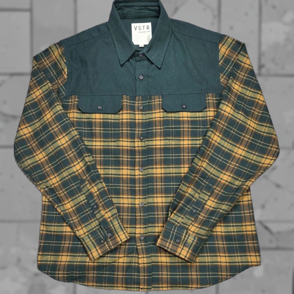 Vintage VSTR Premium Shirt Mens L Green Plaid Button-Up Long Sleeve Collared Size US L / EU 52-54 / 3 - 1 Thumbnail