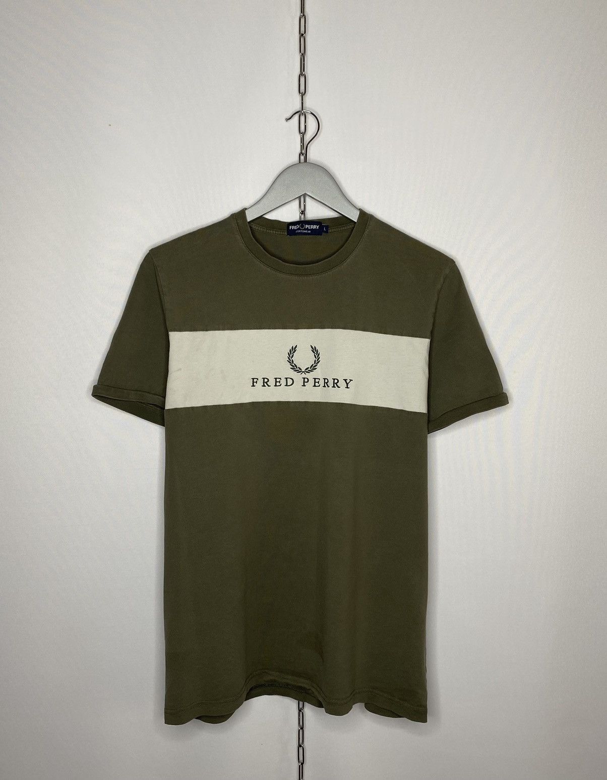 Fred Perry × Vintage Vintage Fred Perry Big Logo T-Shirt Tee Short Sleeve Size US L / EU 52-54 / 3 - 1 Thumbnail