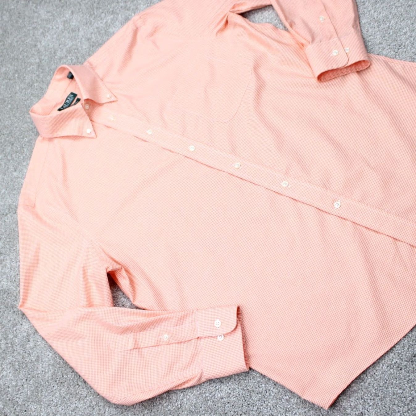 Ralph Lauren Ralph Lauren LAUREN Dress Shirt Mens 16 32/33 Orange Regular Fit Stretch Fabric Shirt Long Sleeve Button Collared Logo Size 42R - 7 Thumbnail