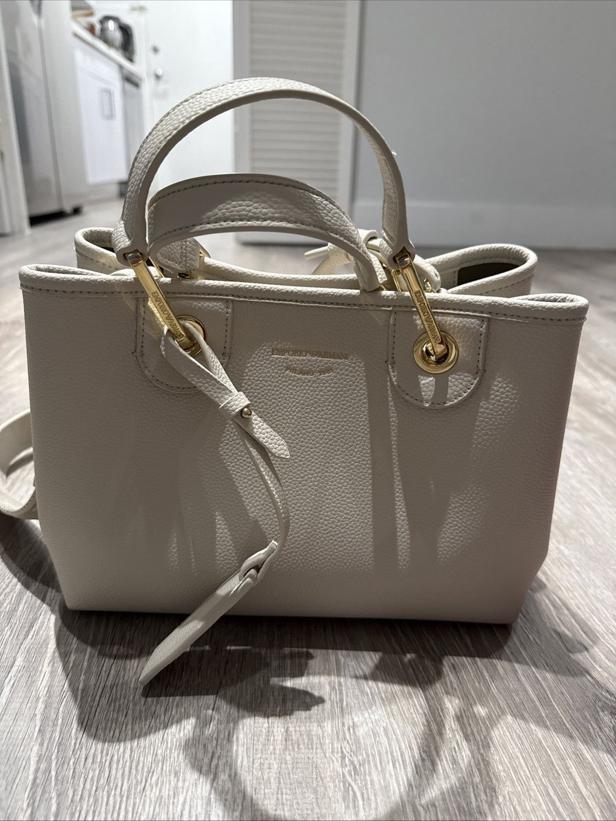 Emporio Armani Emporio Armani Cream Mini Bag with Gold Accents Size ONE SIZE - 2 Thumbnail