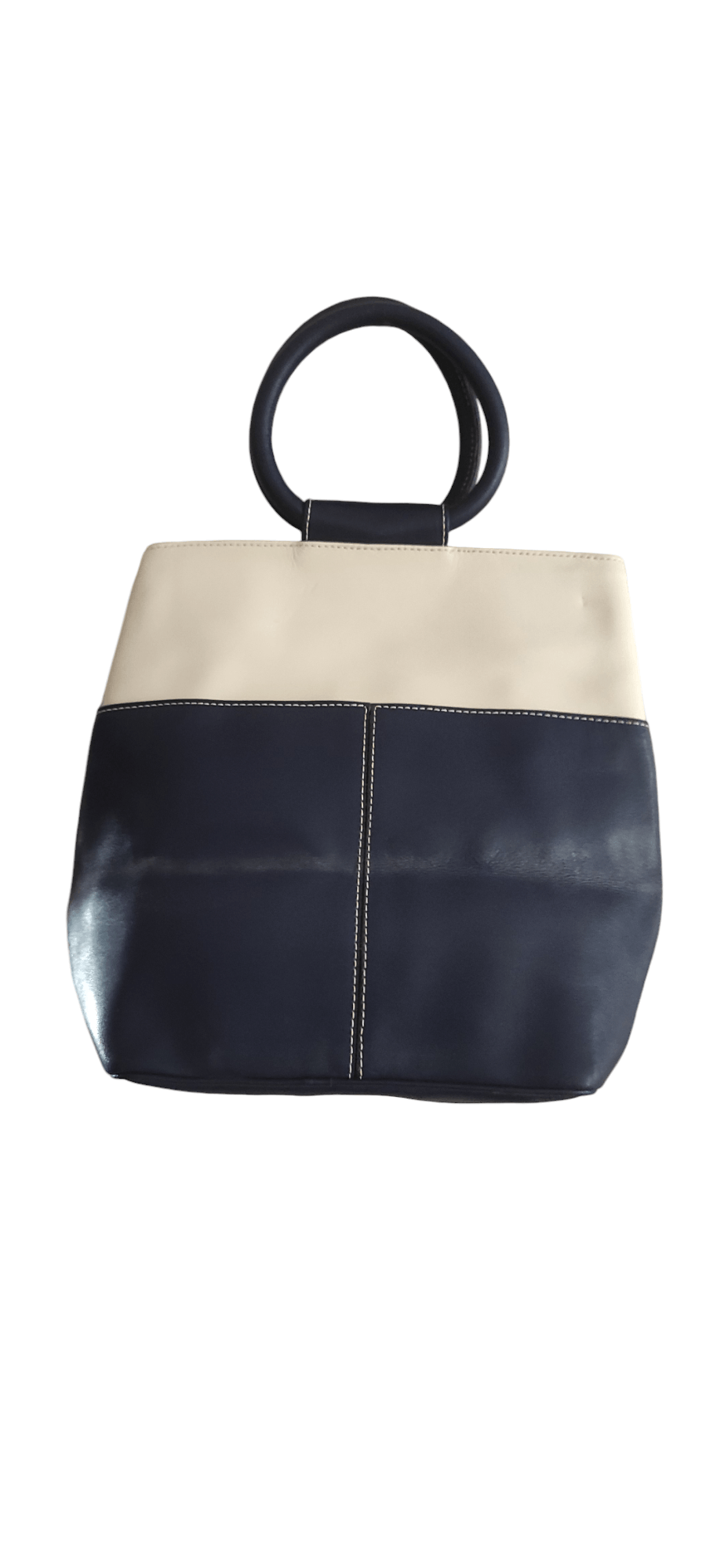 Other Silvano Biagini Italy leather Cream Blue Tote Bag Handbag Size ONE SIZE - 2 Thumbnail