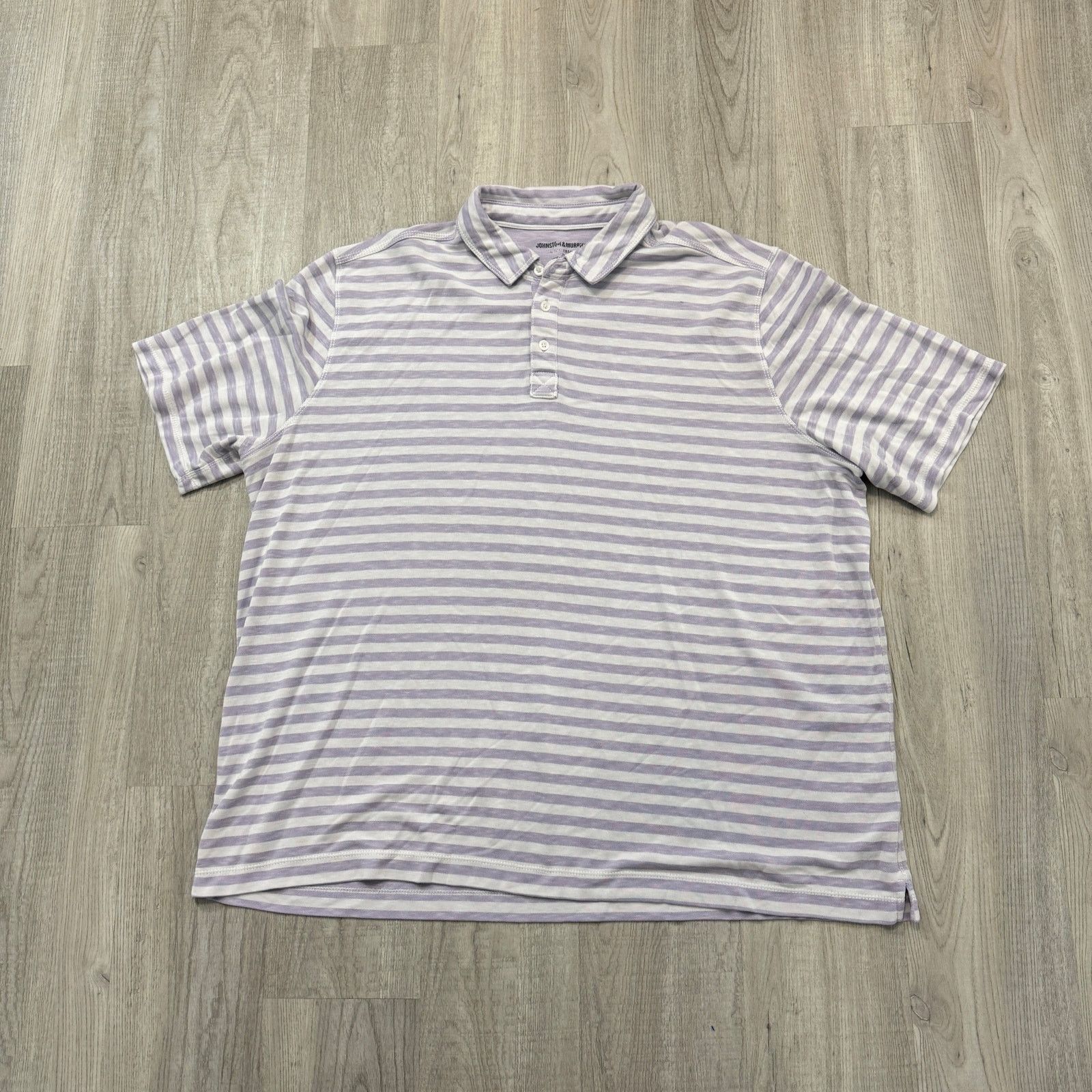 Johnston & Murphy Johnston & Murphy Polo Shirt Men's Extra Large Purple White Size US XL / EU 56 / 4 - 1 Thumbnail