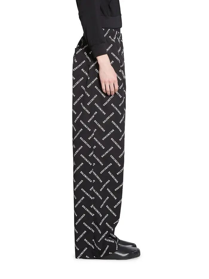 Balenciaga o1la1rc1a0226 Bal Diagonal Allover Pyjama Pants In Black Size US 28 / EU 44 - 3 Thumbnail
