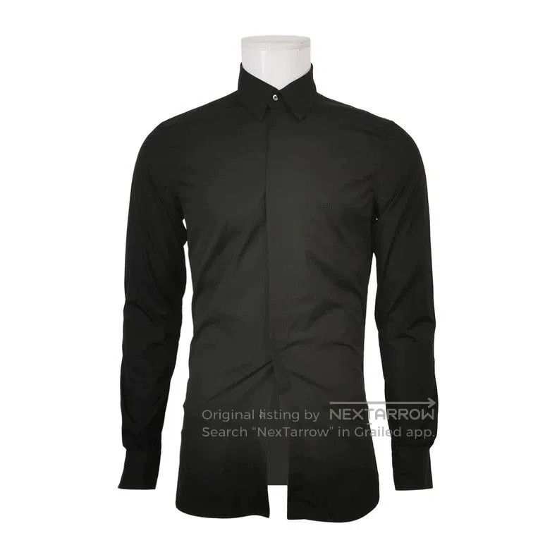 Fendi Fendi Solid Cotton Collared Shirt. Size US S / EU 44-46 / 1 - 1 Thumbnail