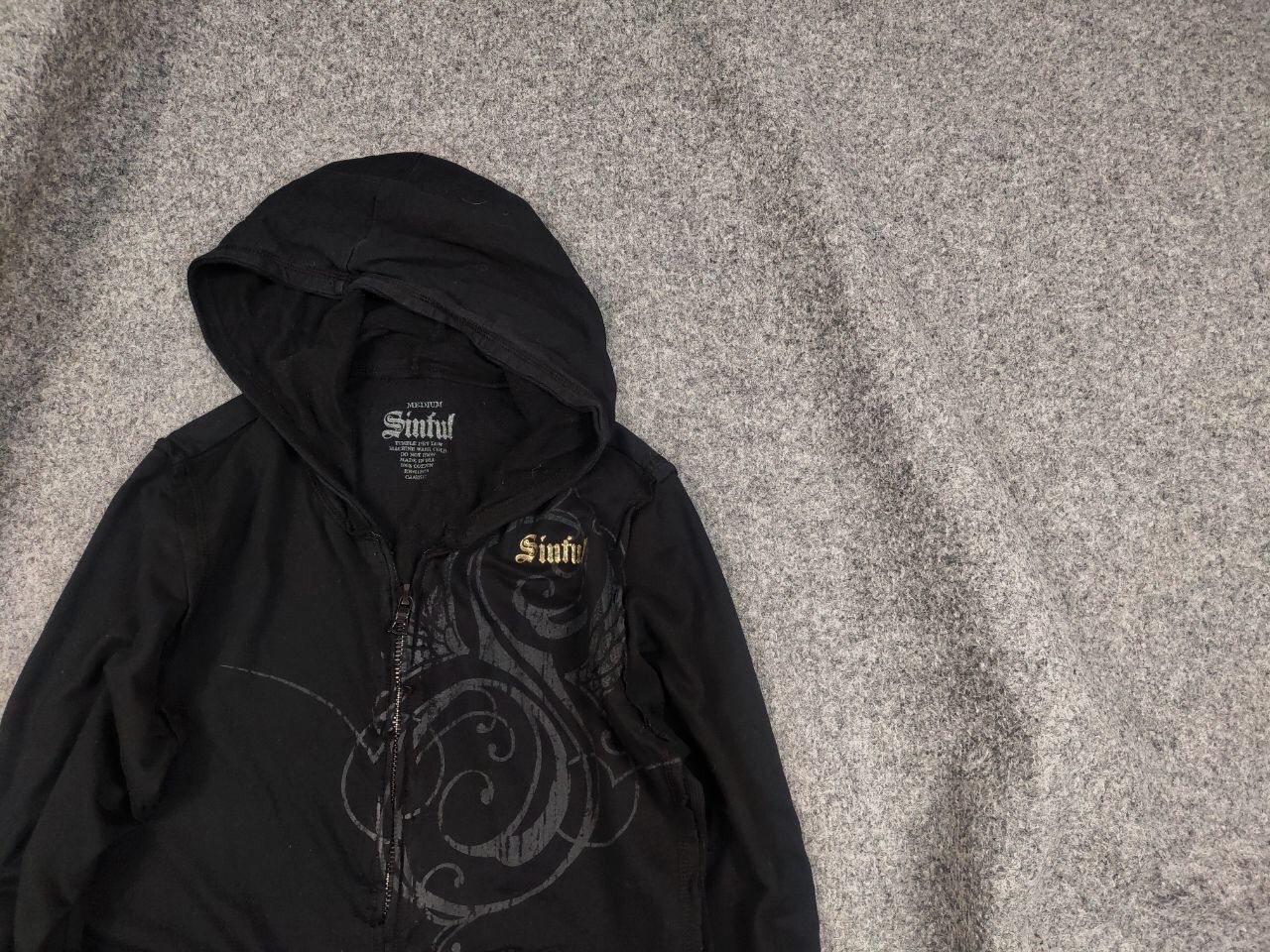 Affliction Sinful Japan Affliction Design Tattoo Zip Hoodie Y2K Style Size M / US 6-8 / IT 42-44 - 2 Thumbnail