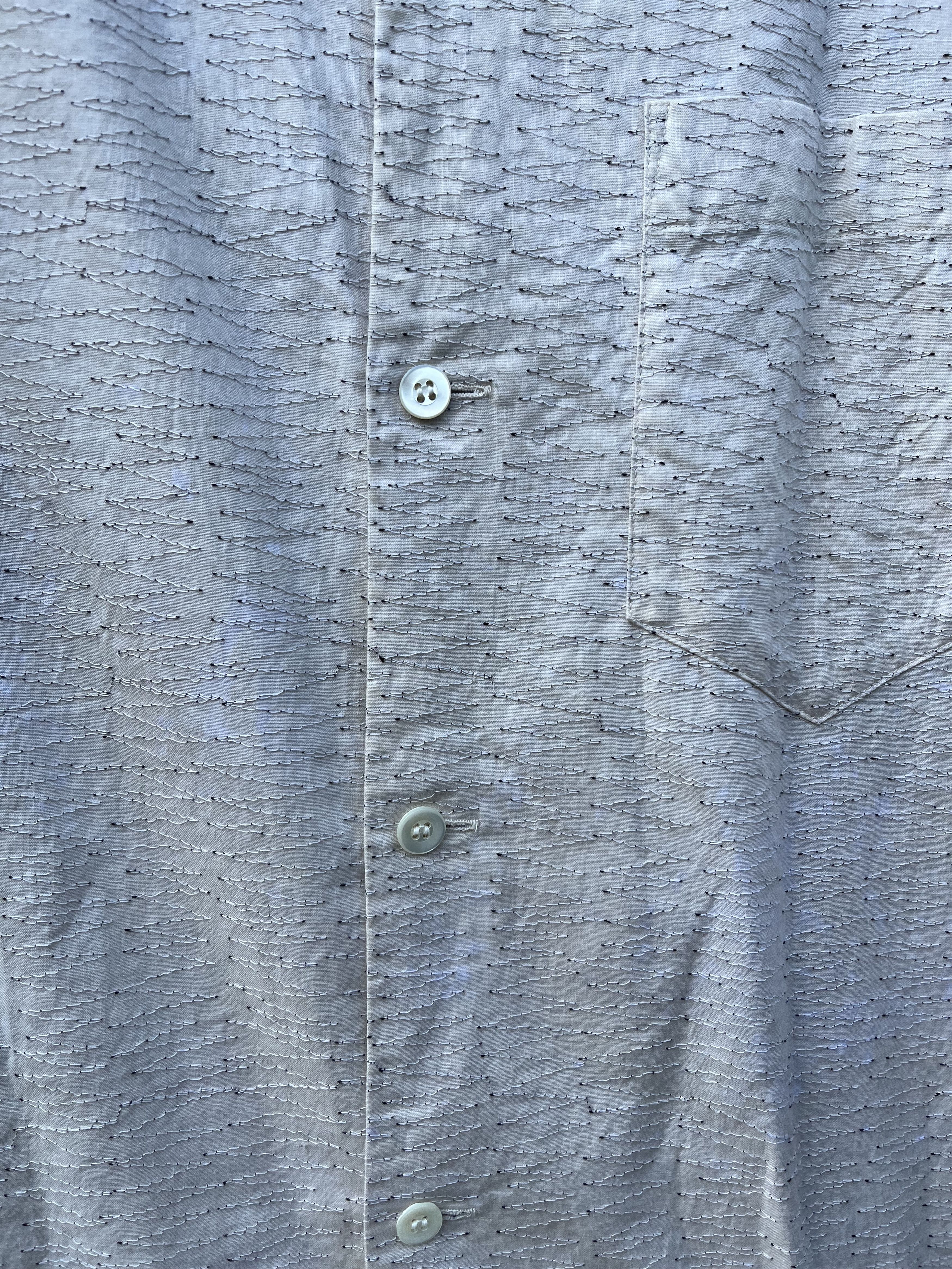 Issey Miyake Vintage Embroidered Zig Zag Button Up Size US L / EU 52-54 / 3 - 3 Thumbnail